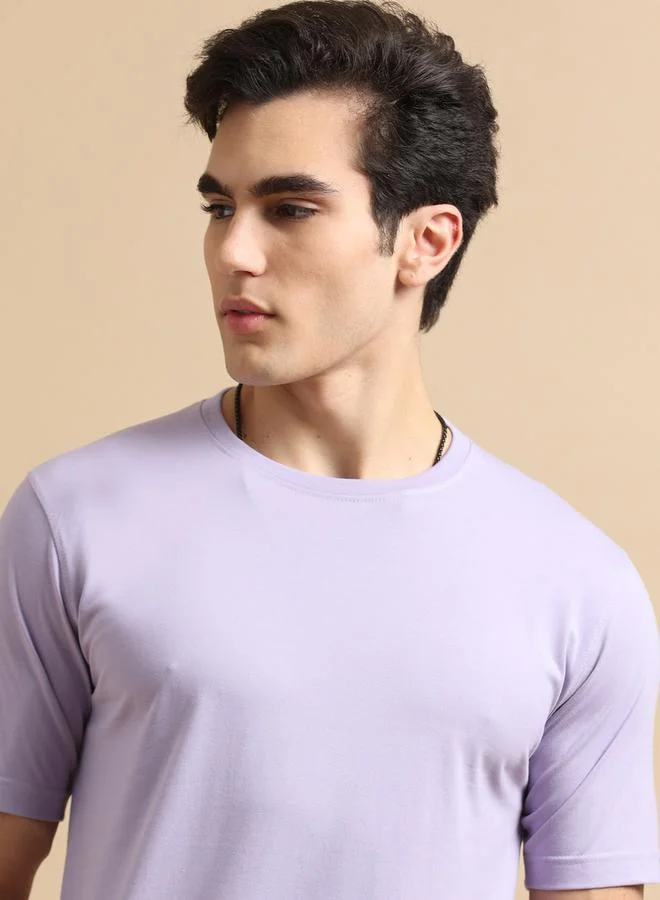 Bushirt Bushirt Solid Round Neck Regular Fit T-Shirt