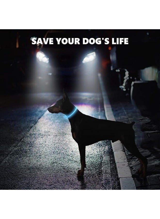عام طوق مضيء للكلاب، أضواء طوق الكلب للظلام، طوق الكلب الوامض القابل لإعادة الشحن، طوق الكلب قابل للتعديل حجمه مع ثلاث وضعيات. - Image 2