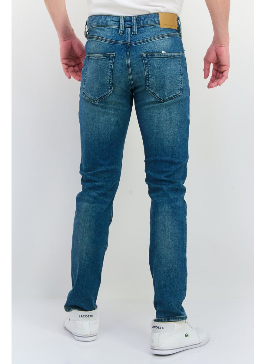 French Connection Men Slim Fit Washed Denim Jean, Blue  - Image 3