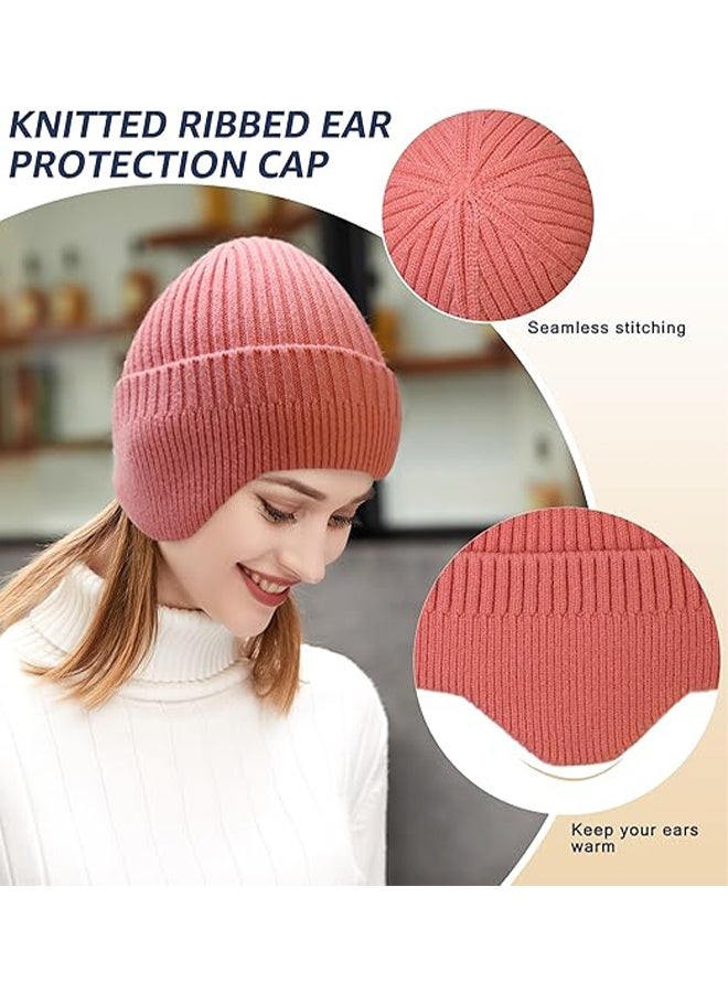 اتش واي قطعتان من قبعات الشتاء مع أغطية للأذن للرجال والنساء، قبعة شتوية للزوجين، قبعة محبوكة ناعمة ودافئة وقابلة للتنفس، قبعة بأغطية للأذن دافئة، مناسبة للجنسين للنشاطات الخارجية - Image 3