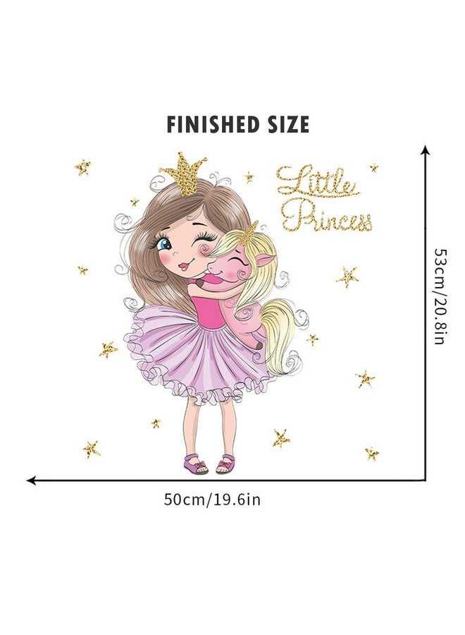 ROFARSO Colorful Cute Lovely Little Princess Hugging Baby Unicorn Wall Stickers for Kids Peel and Stick Removable Wall Decals DIY Decorations Decor for Nursery Baby Girls Bedroom Playroom Living Room - Image 4
