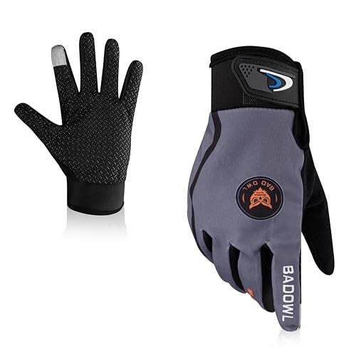 BADOWL Street Hawk Bike Riding Gloves for Men and Women – Full Finger Protection, Non-Slip Grip, Breathable Material, Ideal for Cycling, Motorbike and Outdoor Sports (Grey, M) - Image 1