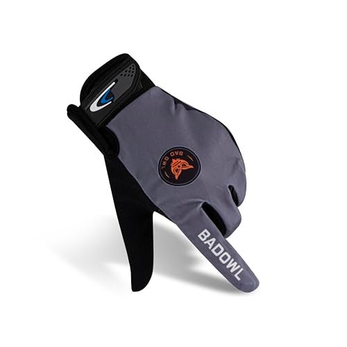 BADOWL Street Hawk Bike Riding Gloves for Men and Women – Full Finger Protection, Non-Slip Grip, Breathable Material, Ideal for Cycling, Motorbike and Outdoor Sports (Grey, M) - Image 2