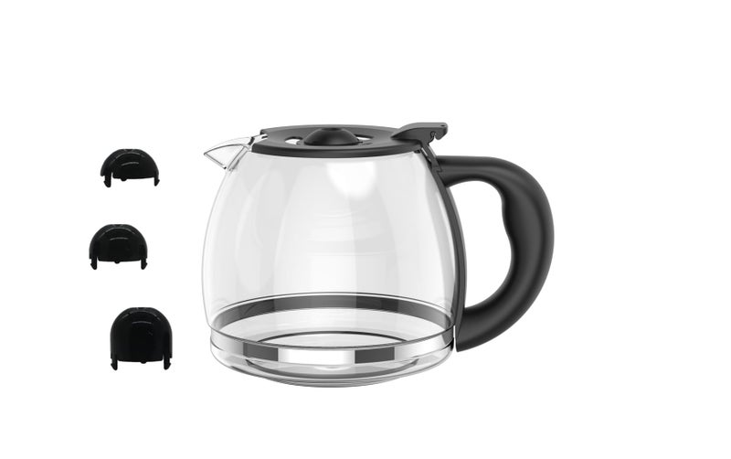 CUPALL 12CUP Glass Replacement Coffee Carafe Compatible with Mr Coffee Black  Decker Cuisinart and More Black Close Handle