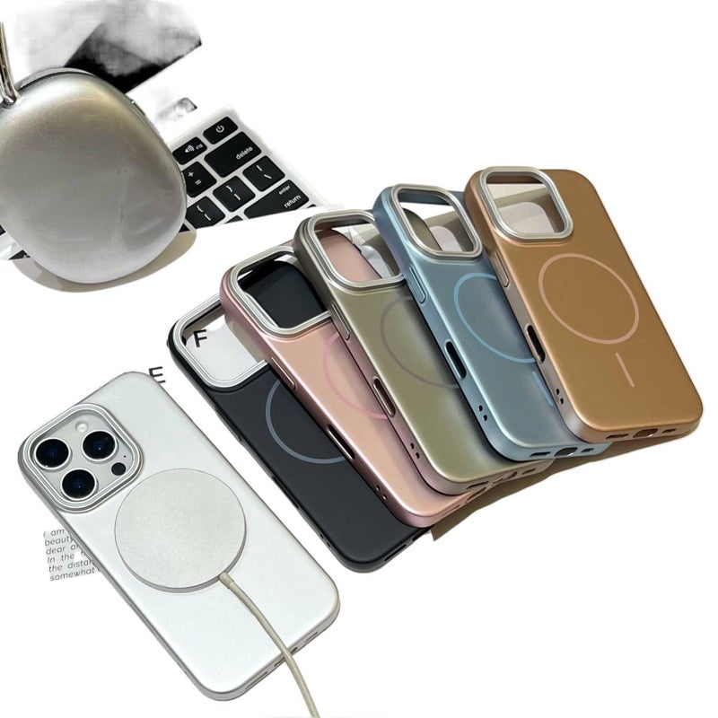 غطاء MagSafe بAcrylic لـ iPhone 12 Pro Max مع حماية من السقوط ومقاومة لبصمات الأصابع مع مقاوم للصدمات مع مغناطيس قوي مع لمسة نهائية غير لامعة باللون أزرق مغناطيسي من الأكريليك بال. - Image 2