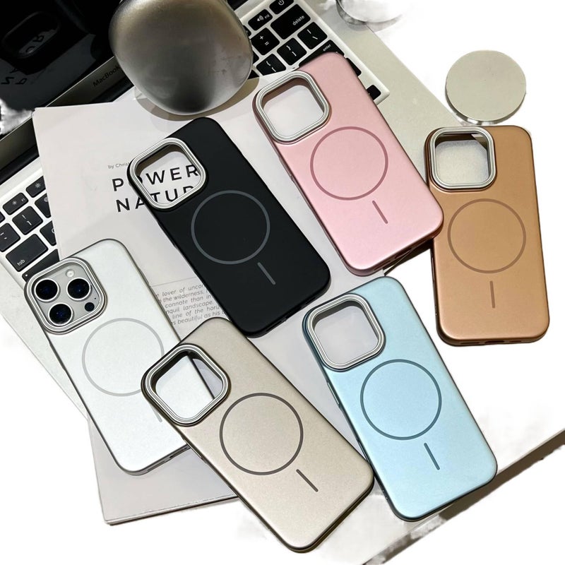 غطاء MagSafe بAcrylic لـ iPhone 12 Pro Max مع حماية من السقوط ومقاومة لبصمات الأصابع مع مقاوم للصدمات مع مغناطيس قوي مع لمسة نهائية غير لامعة باللون أزرق مغناطيسي من الأكريليك بال. - Image 1
