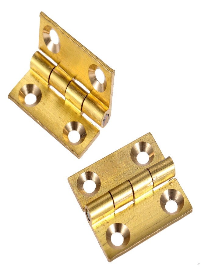 dophee 4Pcs Pure Brass Mini Hinges, Folding Butt Hinges for Drawer Cabinet Cupboard Door Jewelry Box Wooden Case Furniture, 1 Inch - Image 2