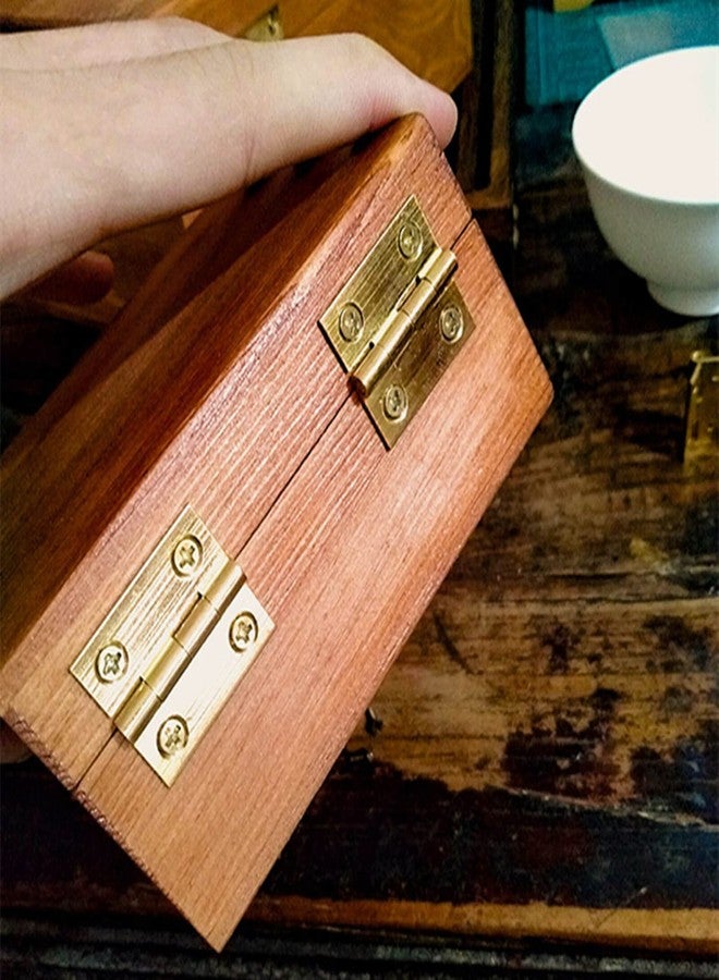 dophee 4Pcs Pure Brass Mini Hinges, Folding Butt Hinges for Drawer Cabinet Cupboard Door Jewelry Box Wooden Case Furniture, 1 Inch - Image 4