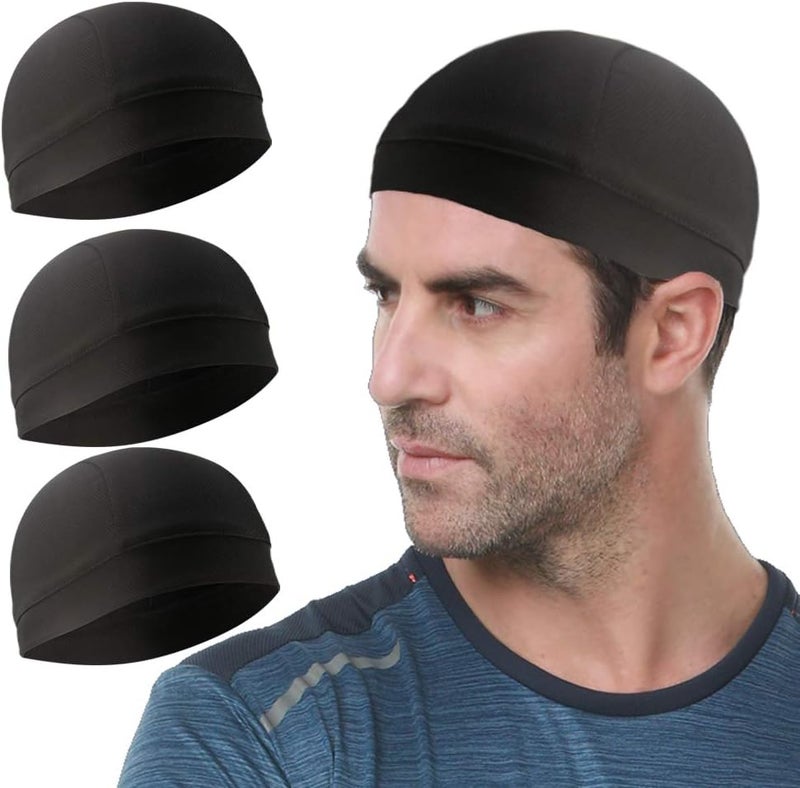 WSHSTS 3 Pack Cooling Skull Cap Helmet Liner Sweat Wicking Cycling Running Hat for Men Women - Image 1