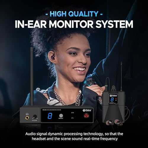 D Debra Wireless in Ear Monitor System ER-280 UHF Professional Mono IEM System Transmitter and Receiver with Earphone, for Stage, Band, Recording Studio, Live Performance (with 2 Receivers) - Image 2