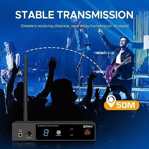 D Debra Wireless in Ear Monitor System ER-280 UHF Professional Mono IEM System Transmitter and Receiver with Earphone, for Stage, Band, Recording Studio, Live Performance (with 2 Receivers) - Image 4
