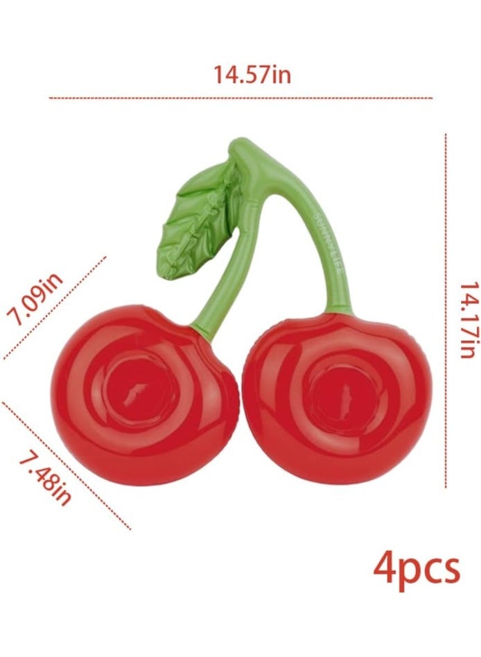 Inflatable Drink Holder Cherry Pool Drink Floats Inflatable Cup Holders for Pool Party Hot Tub 4PCS - Image 2