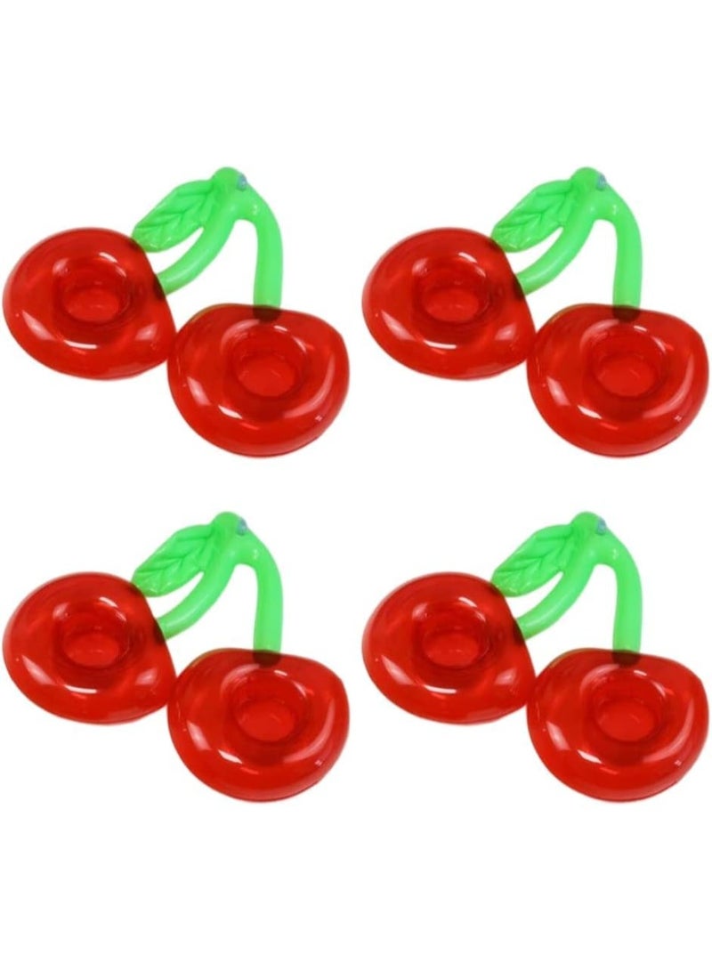 Inflatable Drink Holder Cherry Pool Drink Floats Inflatable Cup Holders for Pool Party Hot Tub 4PCS - Image 1