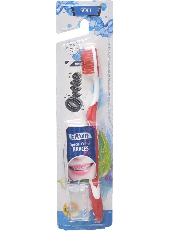 eama Orthodontic Toothbrush with Precision Design for Cleaning Braces, Soft Bristles Reach Tight Areas and Maintain Daily Oral Hygiene Without Irritating the Gums - Image 1