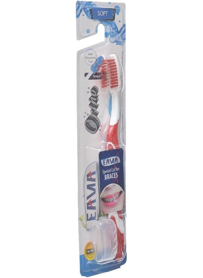 eama Orthodontic Toothbrush with Precision Design for Cleaning Braces, Soft Bristles Reach Tight Areas and Maintain Daily Oral Hygiene Without Irritating the Gums - Image 2