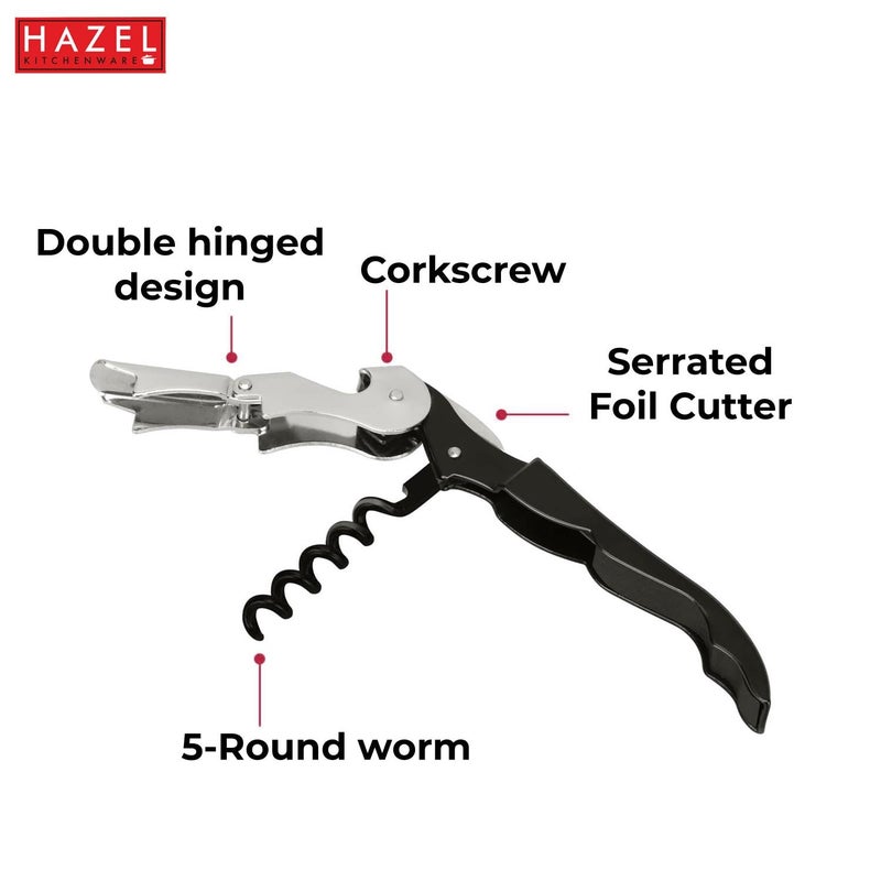 HAZEL Satinless Steel Wine Bottle Opener Opener for Wine Bottle with Handle Silver - Image 3
