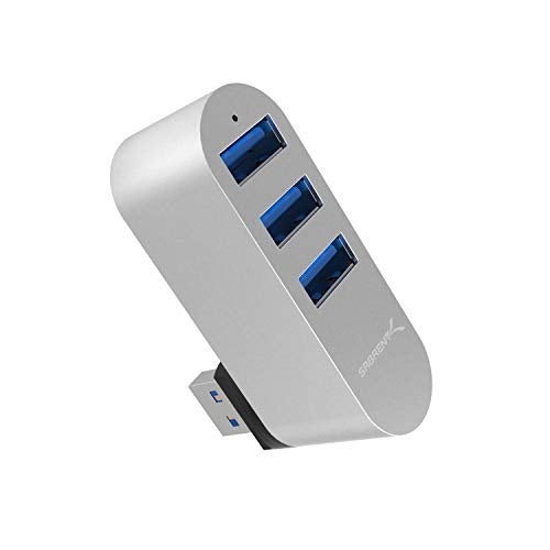 SABRENT Premium 3 Port Aluminum Mini USB 3.0 Hub [90°/180° Degree Rotatable] (HB-R3MC) - Image 2