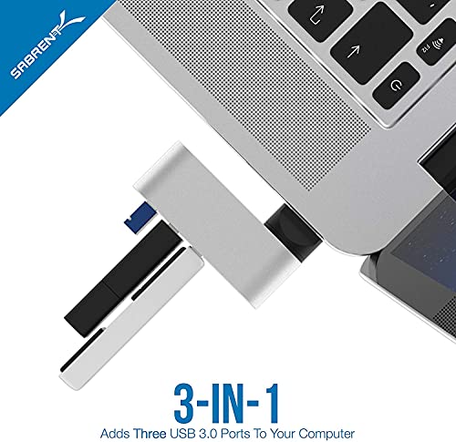 SABRENT Premium 3 Port Aluminum Mini USB 3.0 Hub [90°/180° Degree Rotatable] (HB-R3MC) - Image 5