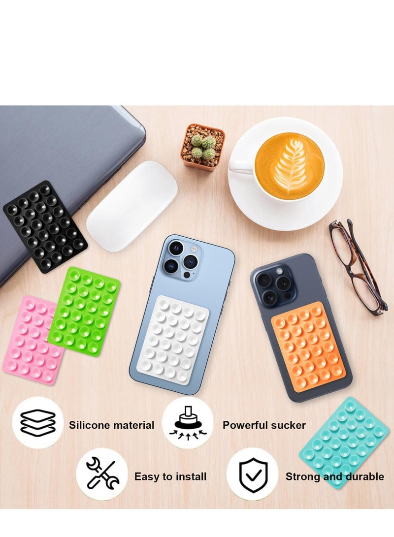 VIUAUAX 6 Pcs Suction Phone Case Mount, Silicone Adhesive Mobile Phone Accessory Holder, Fidget Toy Hands-Free Mirror Shower Holder, Sticky Grip for Tiktok Videos and Selfies (6 Colors) - Image 5