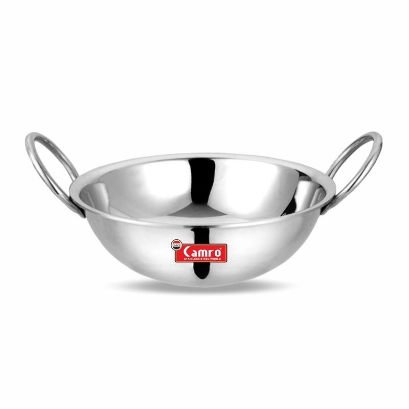 Camro CamroRound Heavy Bottom Kadhai 15 No 4 Liters Gas Stove Compatible Dishwasher Safe DryVeg Hold Handles Induction Friendly Gas Ready 6Year Warranty 15Years of Innovation and Quality  - Image 1