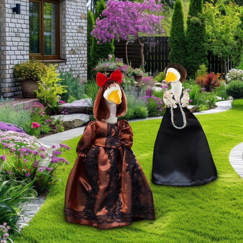Dansydaisy 3 Pcs Easter Porch Goose Wigs, Porch Goose Outfit Suitable for 17 Inch and 23 Inch Statue, Cute Outdoor Statue Accessories, Patio Yard Goosey Wig for Lawn Garden Easter Decoration(Modern) - Image 4