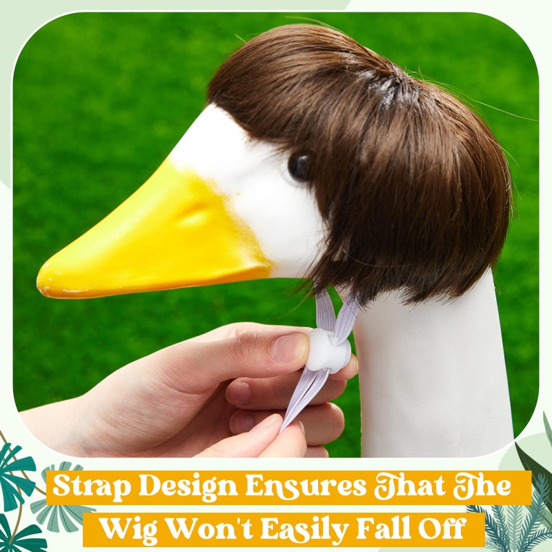 Dansydaisy 3 Pcs Easter Porch Goose Wigs, Porch Goose Outfit Suitable for 17 Inch and 23 Inch Statue, Cute Outdoor Statue Accessories, Patio Yard Goosey Wig for Lawn Garden Easter Decoration(Modern) - Image 3