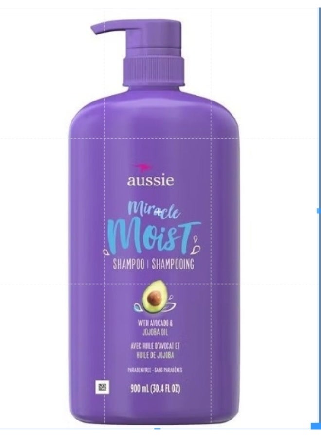 Paraben-Free Miracle Moist Shampoo with Avocado & Jojoba for Dry Hair, 30.4 Fluid Ounce, (Pack of 4)