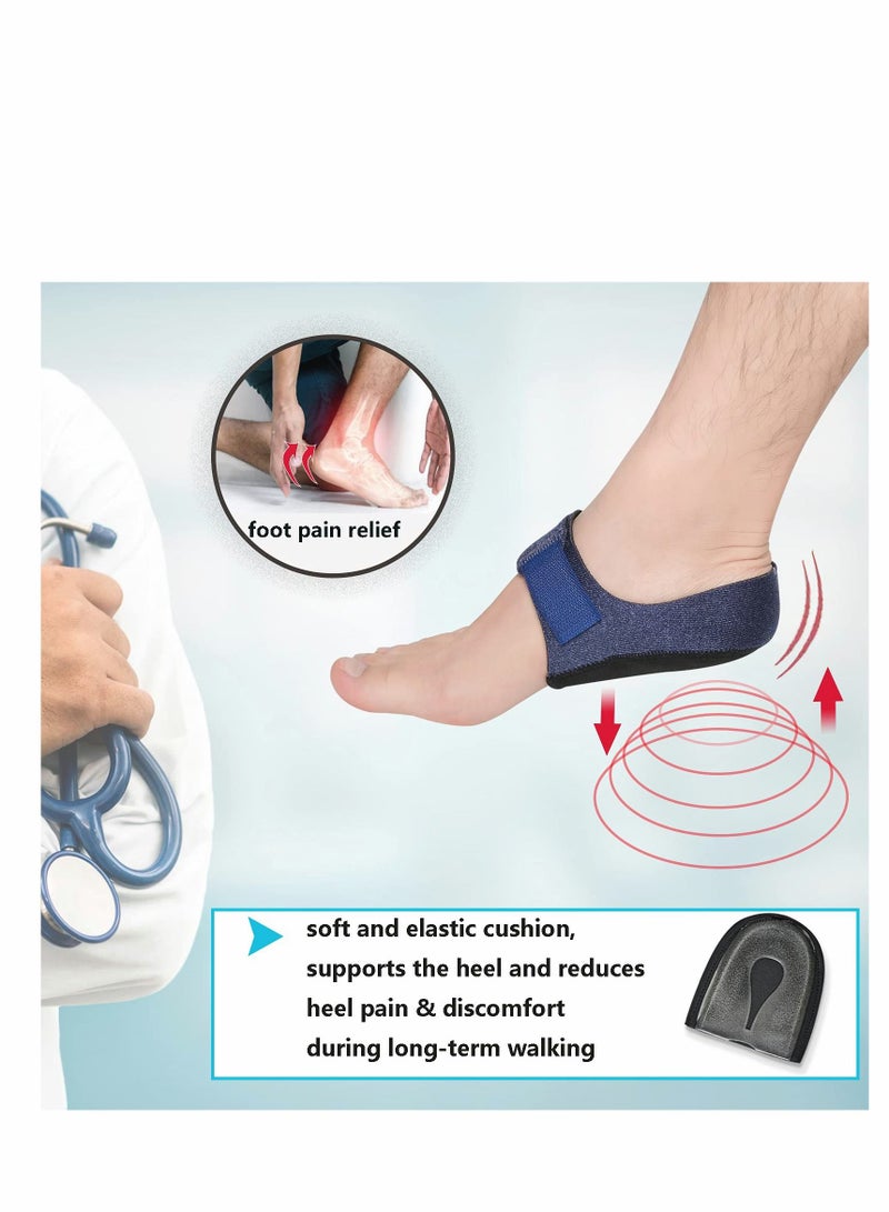 SYOSI Heel Protectors Gel Heel Cups Cushion Support Plantar Fasciitis Heel Pain 2 Pcs  - Image 3