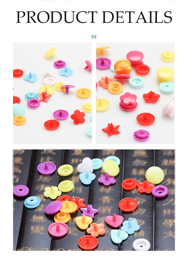 Package Include: These 15pcs plastic snaps set included 1 snap plier，15colors button, each 10 sets, bright and vibrant. They are well organized in a plastic box, also included professional snap plier set to help your work done better  - Image 2