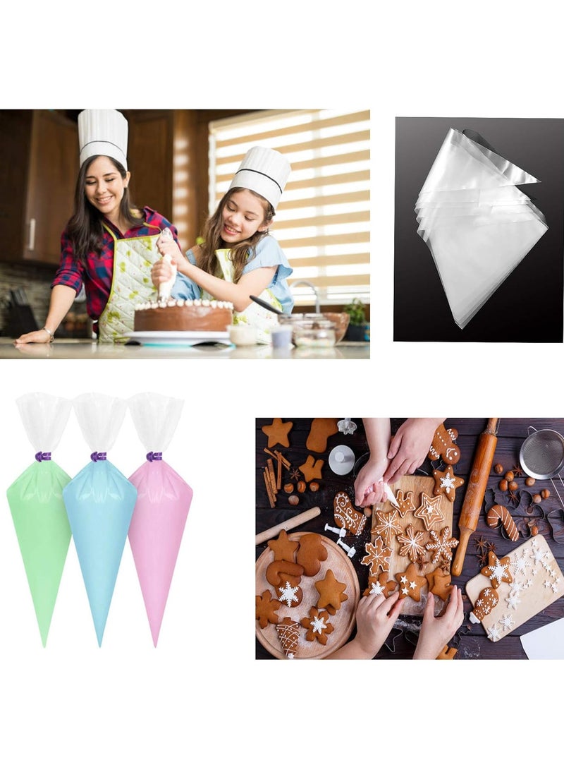 Monda Decorating Bags 100 Pieces Plastic Disposable Cream Decorating Bags Cake Frosting Decorating Bags Cupcake Decorating Tools Baking Supplies (38.1cm x 34.9cm x 24.9cm) - Image 2