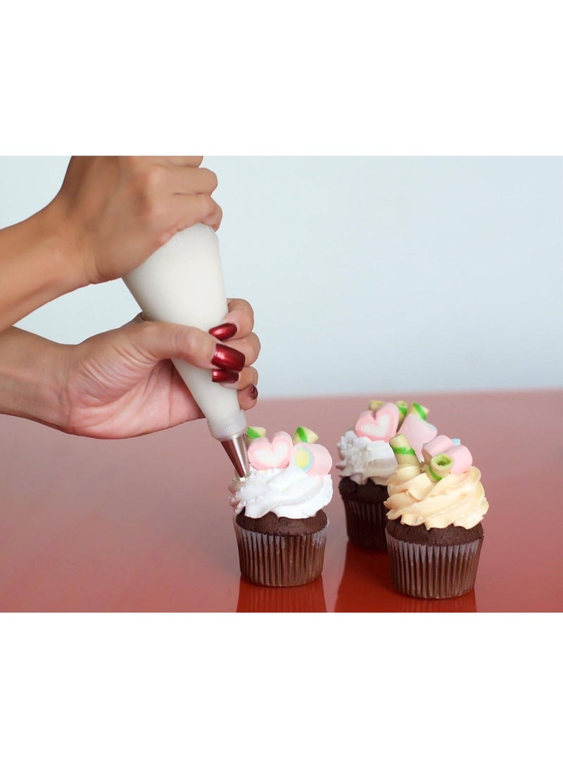 Monda Decorating Bags 100 Pieces Plastic Disposable Cream Decorating Bags Cake Frosting Decorating Bags Cupcake Decorating Tools Baking Supplies (38.1cm x 34.9cm x 24.9cm) - Image 4