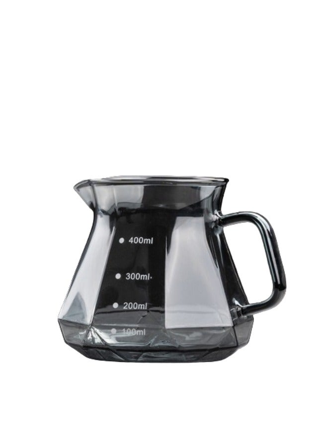 V60 Coffee Server Heat Resistant Glass Pot Pour Over Coffee Tea Server Kettle Coffee Maker Teapot Hand Drip Pour Over Coffee Maker 400ml  - Image 2