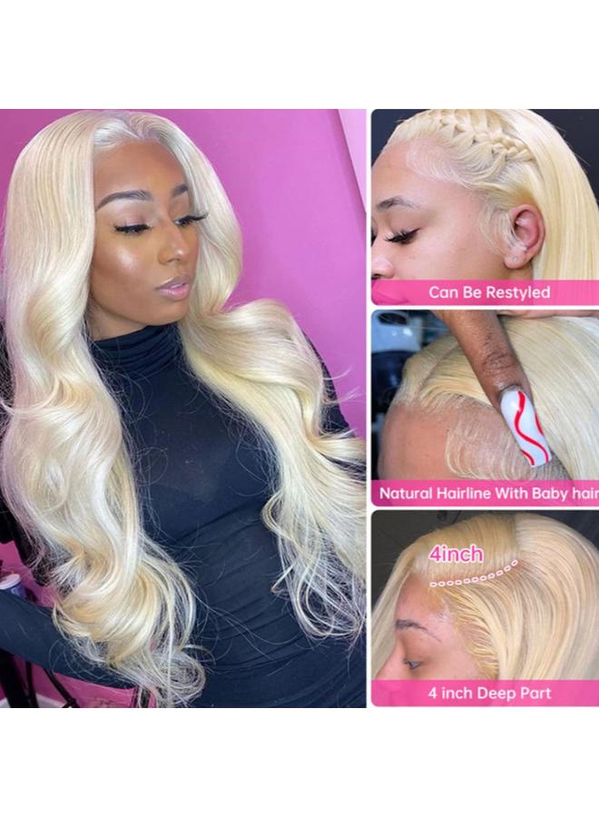 Bluejw Real Hair Wig 613 European And American Wig Women's Big Wave Front Lace Headgear 13X4human Hair Wigs - Image 3