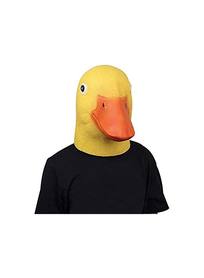 Loquat Duck Head Mask for Adult  Deluxe Latex Animal Mask Novelty Duck Bill Costume (Yellow)  - Image 1