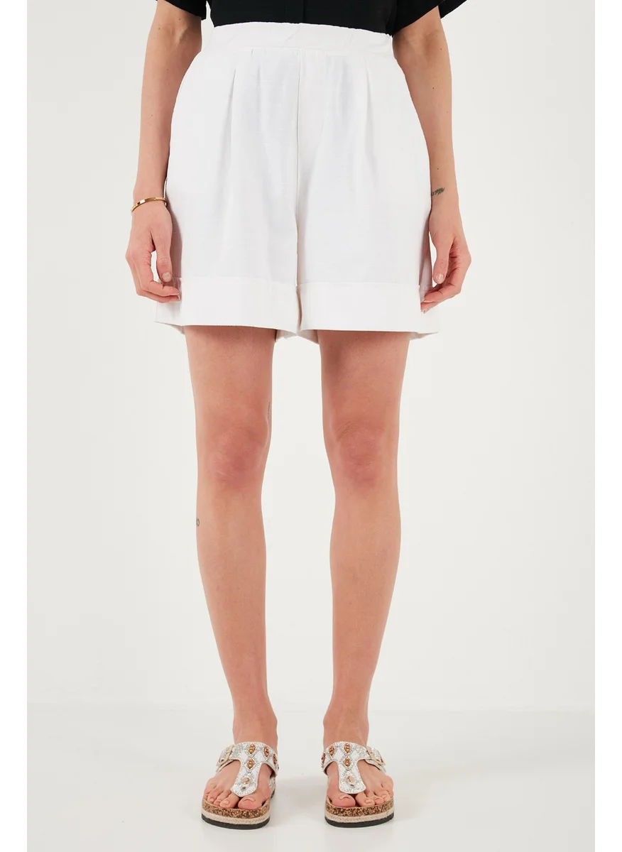 Lela Cotton Standard Fit High Waist Seam Detailed Shorts Women's Shorts 668YP4921