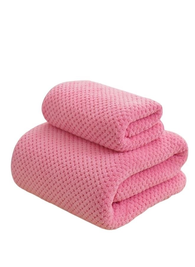 لونا هوم 2 قطعة من مناشف الحمام، مجموعة مناشف سريعة الجفاف باللون المرجاني، وردي.