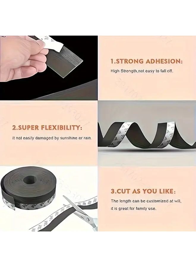 196.85 Inch Translucent Silicone Door Seal Strip Self Adhesive Weatherproof Draft Stopper Noise Wind Dust Insect Temperature Fluctuation Control Easy Cut Install Durable Seal For Home Apartment All Season Use - Image 2