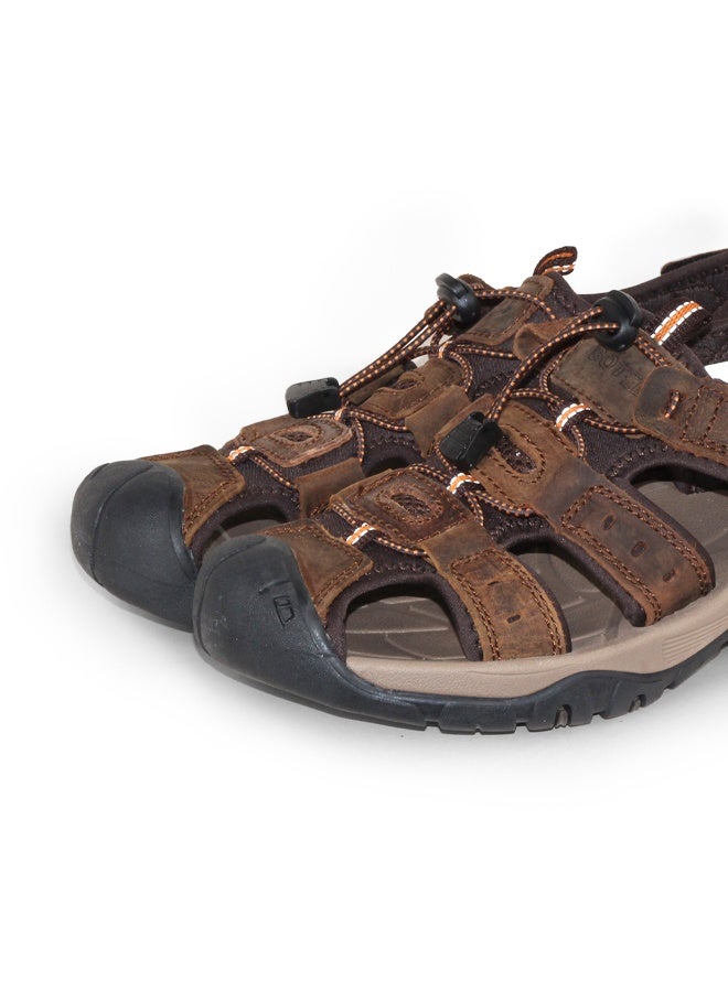BOTELI Men's Genuine Leather Closed Toe Hiking Sandals Adjustable Quick Drawstring 
Strap Non-Slip Thick Cushioned Sole Outdoor Trekking Beach Water Shoes - Image 4