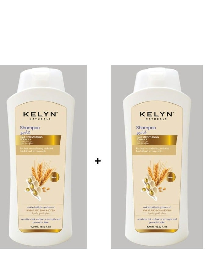 Kelyn Naturals Wheat Protein & Soyabean Shampoo 400 ml ,Pack of 2