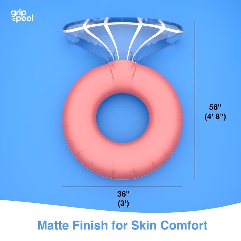 GRIP A POOL تجمع البكالوريوس عائم - ما يقرب من 5 أقدام من الذهب الوردي الخاتم الماس قابلة للتنفاث ، تسبح ، تزيين حفلات البكلوريت للعرائس هدية 36 "حلقة + 20" "الماس (4 أقدام 8in) - Image 2