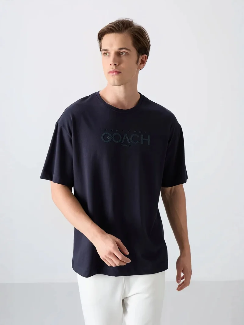 TOMMYLIFE TOMMY Oversized Logo Patch Crew Neck T-Shirt
