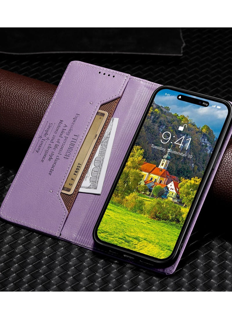 Suteni Flip Cover Card Slots Leather Phone Case for iPhone - Image 3