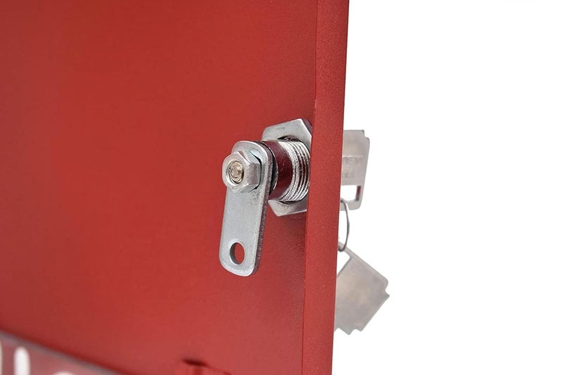 HaveIt Multipurpose Steel Metal Letter BoxPost Box for Gate Home and Office with Lock Table Top or Wall Mount RED White - Image 3