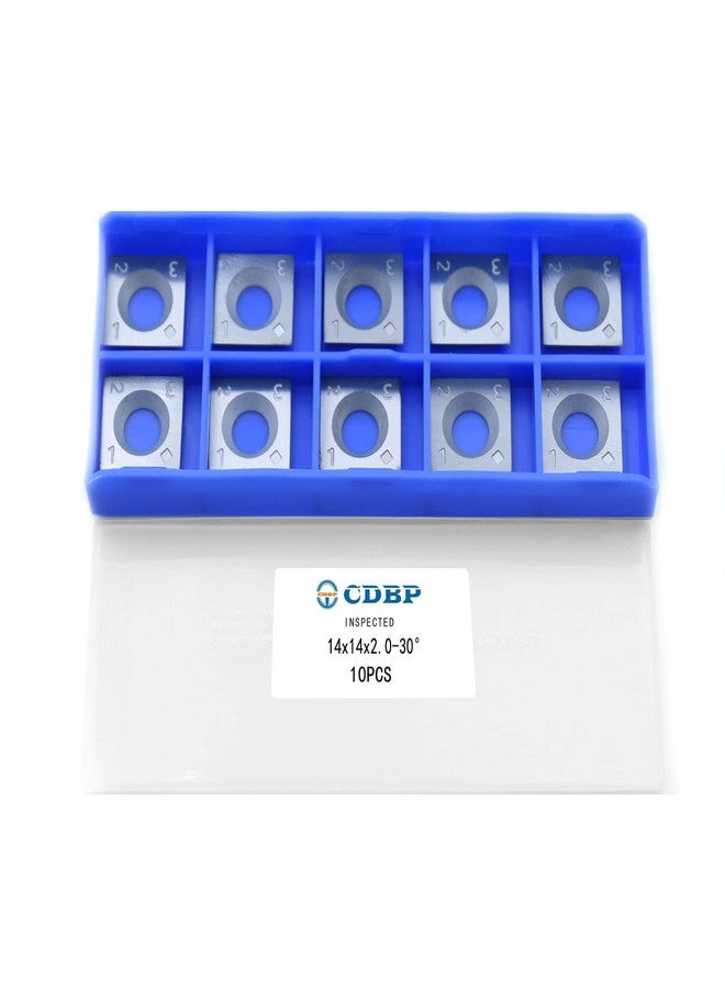 CDBP 14mm Square Straight Carbide Inserts for woodturning, 14×14×2.0mm Replacement Cutter Knives for Woodworking Fits Spiral, Helical Planer Cutter, Head Wood, Lathe, Turning Tools, 10pcs - Image 1