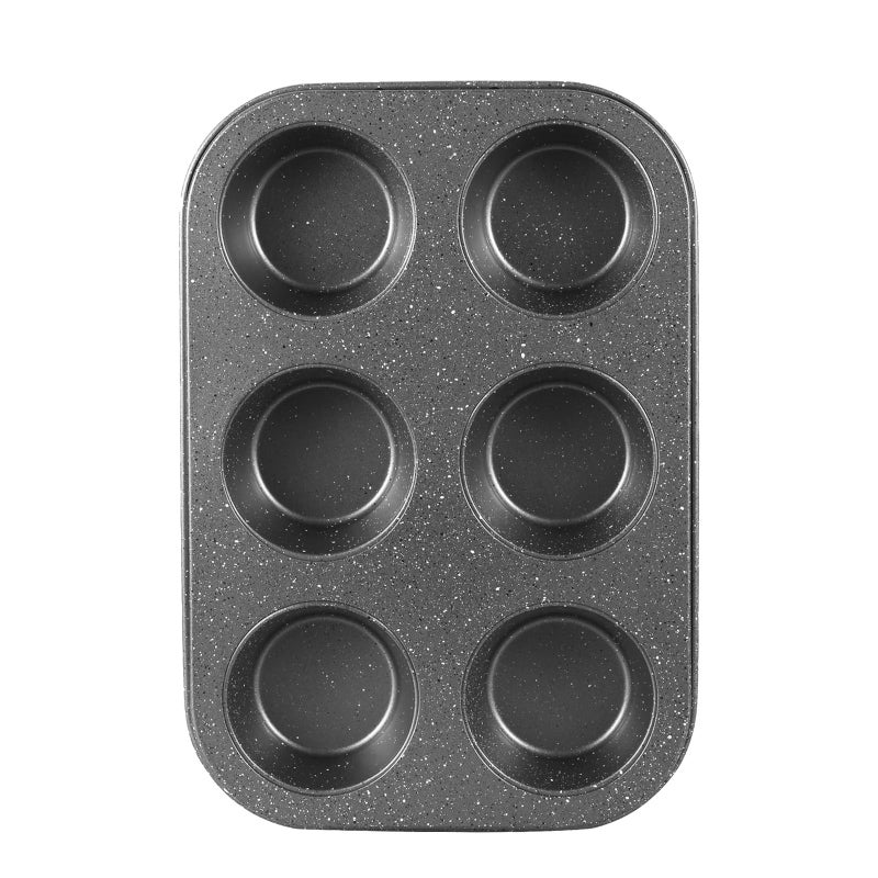 Walooza Muffin Cupcake Pan, Muffin Tins Nonstick 6, Muffin Top Cookie Cheese Cake Pan for Baking, Toast Oven Baking Supplies Small Cake Pans Muffin Cups Non Stick - Image 1
