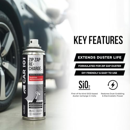 CAR101 Ultimate Zip Zap Combo – Car Duster + Recharge/Rejuvenator Spray | Ceramic Wax Infused | Duster with Rejuvenator for Restored Dust-Trapping Power | Scratch-Free Cleaning for Car & Bike - Image 2