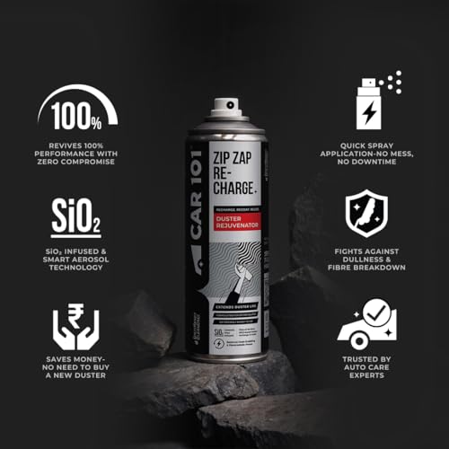 CAR101 Ultimate Zip Zap Combo – Car Duster + Recharge/Rejuvenator Spray | Ceramic Wax Infused | Duster with Rejuvenator for Restored Dust-Trapping Power | Scratch-Free Cleaning for Car & Bike - Image 4