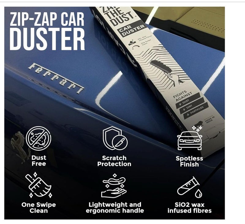 CAR101 Ultimate Zip Zap Combo – Car Duster + Recharge/Rejuvenator Spray | Ceramic Wax Infused | Duster with Rejuvenator for Restored Dust-Trapping Power | Scratch-Free Cleaning for Car & Bike - Image 5