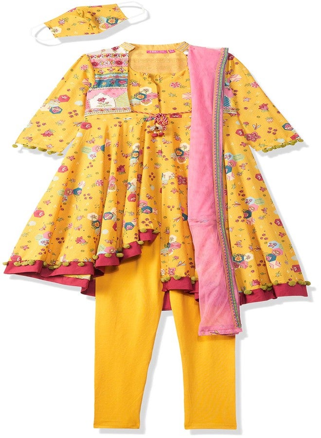 BIBA GIRL PRINTED FITTED KID(KW3876_YELLOW_5) - Image 1