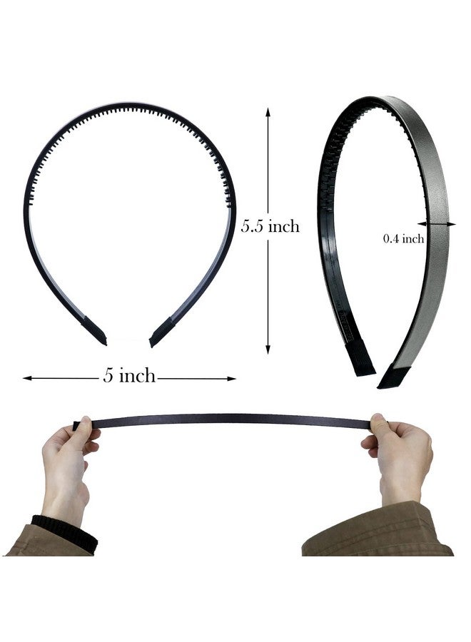 LAPOHI Apohi 6 Pieces Leather Headbands Skinny Leather Headbands For Women Simply Headbands With Teeth Leather Covered Hair Hoop For Women Girls - Image 5